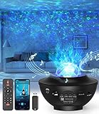 LED-Sternenhimmel Projektor,Rotierendes WasserwellenproJektorlicht,Ferngesteuertes Nachtlicht,Farbwechselnder Musikplayer mit Bluetooth,Geeignet für Kinder / Zuhause / Valentinstag Geschenk