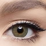 Anesthesia - Natürliche farbige Monatslinsen (stark deckend) mit Stärke Farbe “Chicago Blonde' grün/braun - Hochwertige Farblinsen Kontaktlinsen farbig (100% natürlich & weich) 1 Paar (-2.0 Dioptrien)