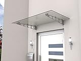 Edelstahlvordach Vordach Echtglas Haustürdach HD/LT 160x90 klar VSG 857400024