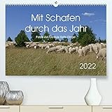 Mit Schafen durch das Jahr (Premium, hochwertiger DIN A2 Wandkalender 2022, Kunstdruck in Hochglanz)