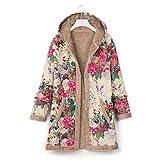 Pianshanzi Wintermantel Jacke Damen Herbst Elegant Plüschmantel Fleecemantel Fleecejacke Herbstjacke Übergroße Outdoorjacke Plüschjacke Winter Lang Schwarz Kapuzenjack