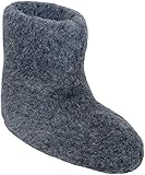 SamWo, 100% Reine Schafwolle Hausschuhe Wollhausschuhe Fußwärmer Hüttenschuhe Stiefel Graphit Premium, FW 43-44 g