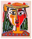 JH Lacrocon Kopf Einer Frau In Einem Hut 1962 von Pablo Picasso - 40X50 cm Abstrakt Leinwand Gemälde Handgemalt Reproduktionen Gerollte Wandkunst für W