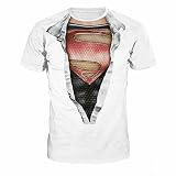 HA73 T-Shirt Komfortable Unisex mit Brustmuskel Cosplay Muster Mode Kleidung Sweatshirt Digitaldruck,super-Man,XXXL