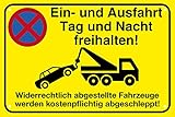 Einfahrt freihalten Alu-Schild 30 x 20 cm inkl. Lochbohrung Ein- und Ausfahrt Tag und Nacht freihalten 3mm Alu-Dib