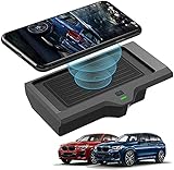 QXIAO Kabelloses Autoladegerät, Kompatibel mit BMW Zubehör für (2018-2020) X3 (2019 2020) X4 Alle Modelle. Mittelkonsolen-Zubehör-Panel, 10 W Schnelllade-Telefonpad für Alle QI-Smartp