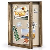 Love-KANKEI 3D Bilderrahmen Holz Shadow Box Objektrahmen zum Befüllen Geschenk für Familie Freunde usw. (Braun, 28 x 35 cm)