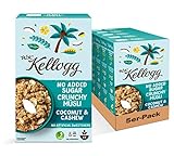 W.K. Kellogg Crunchy Müsli Coconut & Cashew | Müsli ohne Zuckerzusatz | 5er Vorratspackung (5 x 400g)