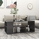 Festnjght Couchtisch Wohnzimmertisch mit Stauraum Modern Sofatisch mit Ablagefach Beistelltisch Kaffeetisch Teetisch Tisch Wohnzimmer Grau 100x50x40