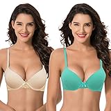 Curve Muse Frauen Übergröße Perfekt Gestalten 1 Tasse Hochdrücken Bügel-T-Shirt-BH hinzufügen-Nackt, Türkis-90B