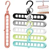 Kleiderbügel,Bügel Kleiderschrank Organizer 6 Stück Platzsparende Kleiderbügel mit 9 Löchern für Hosen Anzug Hosen Mantel Rock Trocknen und Lagerung