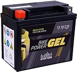 intAct Bike-Power GEL12-12-BS | CTX12-BS, 51012 | 12V 10 Ah | 210 A (EN) | Hochwertige GEL-Motorradbatterie mit 30% mehr Startleistung | Wartungsfreie GEL-B