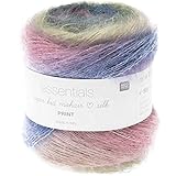 Rico Essentials Super Kid Mohair Loves Silk Print, Lacegarn Mohair Seide Farbverlauf zum Stricken und Häkeln, Lacewolle Nadelstärke 4,5 mm, 50g ca. 400m (008 Retro, Grundpreis: 36,98€/100g)