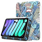 Ipad Mini 6 Generation Case Boat Ship River Ocean Transport Ipad Mini 6th Generation Case 2021 Pu Leather Smart New Ipad Mini 2021 Case Auto Sleep/Wake Compatible with Ipad Mini 6 (8.3 Inch,2021)