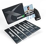 Flotix Fitnessbänder - 5er Set schwarz - Booty Bands mit Trainingsheft & Tragetasche für Muskelaufbau, Gymnastik, Crossfit, Yog