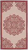 Safavieh Courtyard Collection CY6139-238 Beige and Red Indoor/ Outdoor Area Rug (2'7' x 5')