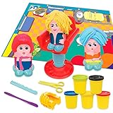 Ucradle Knetwerkzeug, 15 Stück Teig Plastilin Werkzeuge Friseursalon Spielzeug, Knete Werkzeuge Rollenspiel Friseur Spielset, Kinder, Weihnachten, Geburtstag（5 Lehm inkl.）