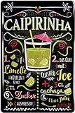N / A Caipirinha Cocktail Rezept 20 x 30 cm Bar Party Keller Blechschild 21