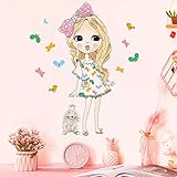 WSLWJH Wandtattoo Wandbild Fliegende Schmetterling Mode Mädchen Wandaufkleber Mädchen Zimmer Wand Dekorative Wohnzimmer Kinderzimmer Dekor Tapete Kinderzimmer Wandb