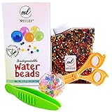 Meilef Starterset 50000 Aquabeads + 2 Zangen zum Sortieren | ungiftig biologisch abbaubare Wasserperlen Fun für Kinder zum Spielen | Pflanzen Deko in Regenbogen Farben als Geschenk Box für Geburtstag