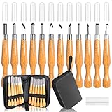 Wood Carving Tools 12 Set Carving Knife Tools Upgrade SK7 Carbon Steel Carving Tools Wood Carving Knife Set Case for Wood, Pumpkin, Soap,Vegetab