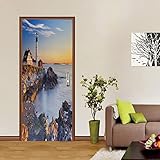 EIJVVP 3D Türaufkleber PVC Selbstklebende 66 x 200CM Gebäude Sonnenuntergang Türposter 3D Bewirken Fototapete Türfolie Poster Tapete Abnehmbar Wandtapete Für Wohnzimmer Küche S