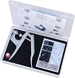 RERI Druckknöpfe kit mit Zange, Jersey-Druckknöpfe Verschluss aus Metall, Nähzubehörknöpfe Knöpfe für Nähwerkzeug Jessey-Druckknöpfe für DIY-Bastelstoff, Kleidertaschen (Schwarz und weiß)