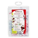 fischer MEISTER-BOX DUO-Line, Dübel- & Schrauben-Set mit 91 Schrauben, DUOTEC 10, DUOBLADE & DUOPOWER Dübeln (30 Stk. 6 x 30, 15 Stk. 8 x 40), praktische Montagebox zur Befestigung