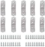 Taosheng Winkel Klammern 90 Grad Winkelverbinder Edelstahl Schwerlast-Winkelverbinder L Form Ecke Klammer Möbel winkel mit Screws Silver 10 Stücke (Edelstahl,40 * 40 * 16)