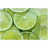 Küchen-Rückwand Spritzschutz I Dekor Limetten I 60 x 40 x 0.3 cm I Früchte Zutaten I Fliesenschutz für den Herd und Spüle | Küche Zubehör | Arbeitsplatte I Fliesenspiegel I Aluverbund I dv_799