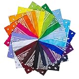 Bandana Kopftuch, 14 Farben Damen Halstuch Tuch Herren Schal Paisley Kopftuch 55 x 55