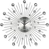 TW24 Küchenuhr - Bürouhr - Uhr - Moderne Designer Quartz Wanduhr Gerade - Silb