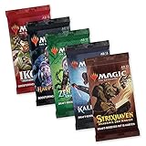 Cards Welcome Geschenk Set - 5 Booster Pack Strixhaven Kaldheim Zendikars Erneuerung Hauptset M21 Ik