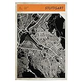 artboxONE Poster 60x40 cm Stuttgart Reise Stadtkarte Stuttgart - Bild strassen Karte R