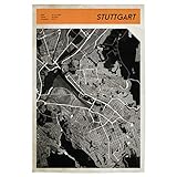 artboxONE Poster 60x40 cm Stuttgart Reise Stadtkarte Stuttgart - Bild strassen Karte R