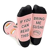 Zmart If You Can Read This Bring Me Sushi Tacos Kaffee Tee Donut Pizza Speck Rutschfeste Socken für Frauen Lustige Geschenke, Sushi, M