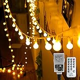 Kugel Lichterkette, WOWDSGN 200 LEDs Lichterkette 20m Dimmbar, Partylichterkette mit Stecker für Innen und Außen, 8 Leuchtmode, strombetrieben, ideal für Weihnachten, Hochzeit, Party, Garten, Warmweiß