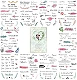 KASZOO Gästebuch Hochzeits Sticker, 229 Sticker(10 Bögen), Schöne Sprüche Aufkleber, Aufkleber für Gästebuch mit viel Liebe，Watercolors Scrapbooking Desig