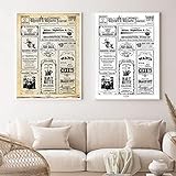 Nordischer Stil 2x60x80cm Rahmenlose Halloween Hexe Zeitung Kleinanzeigen Poster und Drucke Retro Zauberer Wandkunst Bild Dek