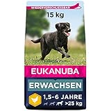 Eukanuba Hundefutter mit frischem Huhn für große Rassen, Premium Trockenfutter für ausgewachsene Hunde, 15 kg