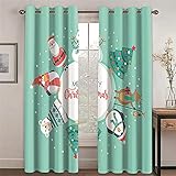 Verdunkelung Svorhang 75cmx166cm Balkon Drucken Gardinen mit Ösen Schiebegardinen Schalldicht Sichtschutz Vorhang 2 Stücke Geeignet für Wohnzimmer, Kinderzimmer - Grü