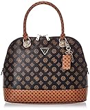 Guess Damen Satchel Cessily Dome Umhängetasche, Mokka Multi, One S