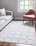 Lattice Trellis Collection Teppich Grau Kurzflor-Teppich Perfekt für Wohnzimmer, große Esszimmer, offene Grundrisse 3 122x183