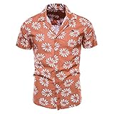 SSBZYES Herrenhemden Sommer Herren Kurzarm Schmal geschnittene Hemden Herren Baumwoll- und Leinen Herren Freizeithemden Modedruckte H