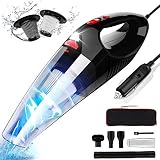 RIKIN Autostaubsauger Auto Handsauger 8500Pa 120W mit LED Licht mit Dauer Edelstahlfilter Super Saugkraft Geeignet für 
