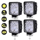 LED Arbeitsscheinwerfer, Latemeuk Arbeitsscheinwerfer LED 12V /24V 4x27W 2430LM Offroad Zusatzscheinwerfe Wasserdicht IP67 Für Trecker Jeep KFZ Bagger SUV UTV ATV