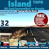 ★ Island Iceland Karte OutdoorTopo auf 32 GB microSD. ★ ORIGINAL von STILTEC ©