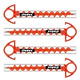 Jiodux Zelthering Zeltnägel Bodenanker Camping Hering Hunde Anlegepflock Orange PC Kunststoff Zelthering 12 Zoll (12 Zoll - Groß&4 Pack)