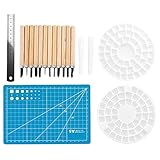 Schnitzwerkzeuge für die Holzbearbeitung Grave Tools Set Hohe Härte 12Stk. 6mm-8,8mm | Mehrere Größen Schnitzutensilien Holzschnitzwerkzeuge für Heimwerker Tischler Hobby