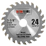 Saxton TCT8524T Kreissägeblatt für Holz, 85 mm x 24 Zähne, kompatibel mit Worx Worxsaw Bosch Makita Ryob